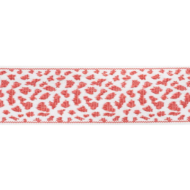 Schumacher Leopard Tape trim in Red (75853)