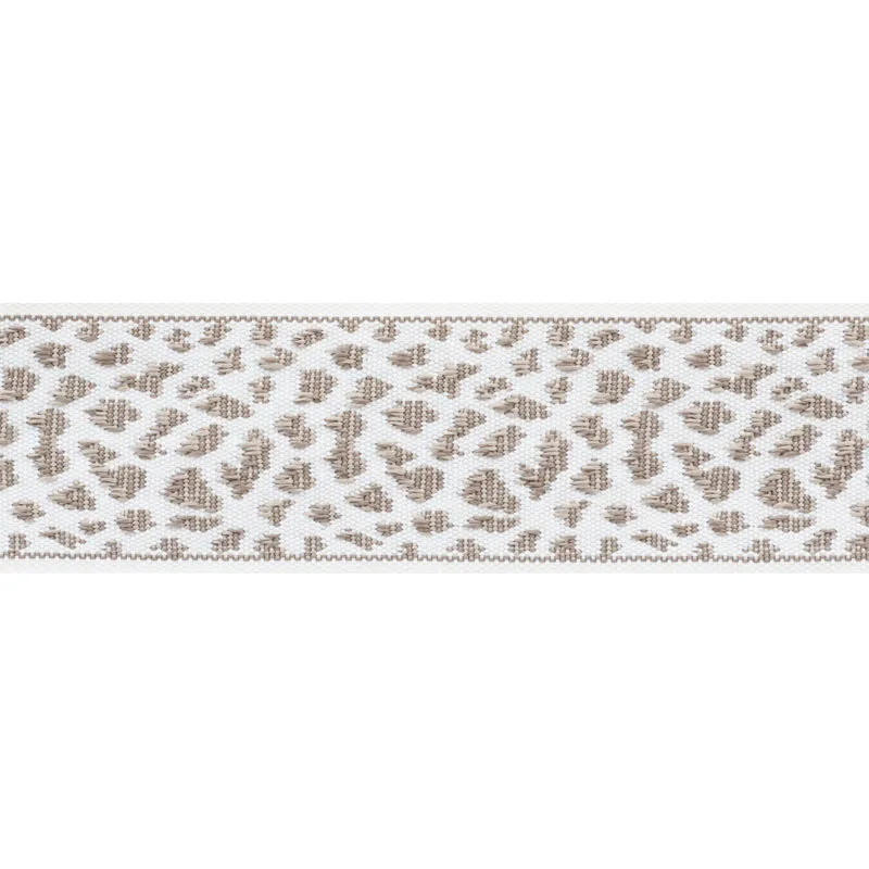 Schumacher Leopard Tape trim in Taupe (75854)