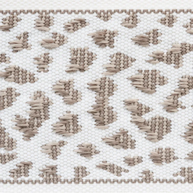 75854 | Leopard Tape - Taupe Schumacher Leopard Tape trim in Taupe (75854)