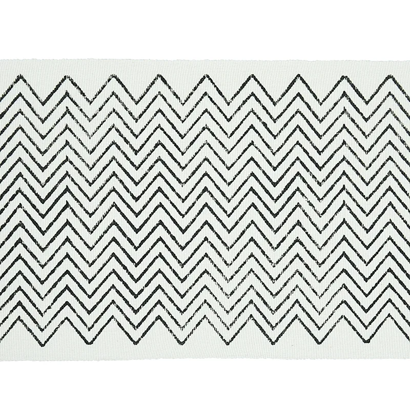 Schumacher Leora Hand Blocked Tape trim in Charcoal (79650)