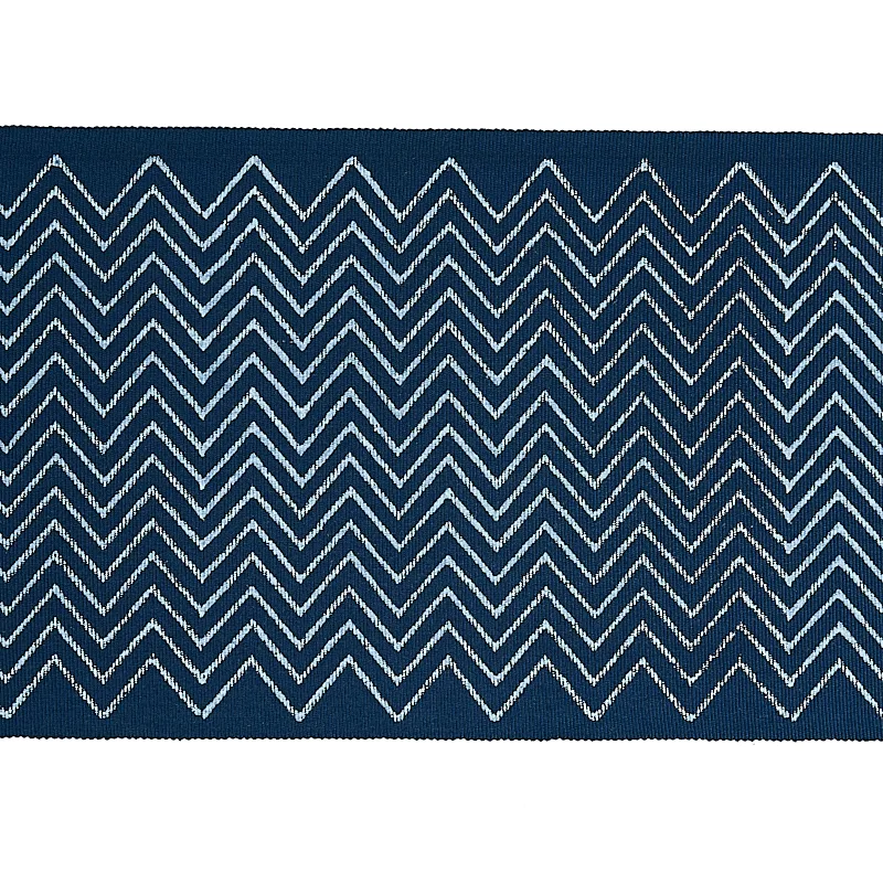 Schumacher Leora Hand Blocked Tape trim in Indigo (79652)