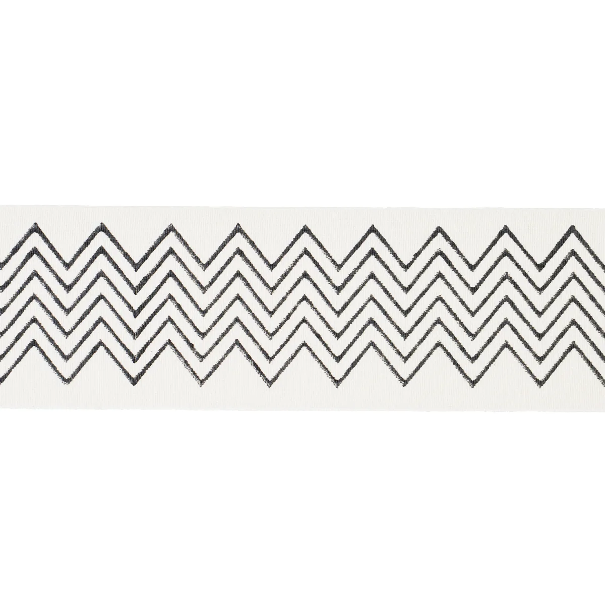 Schumacher Leora Hand Blocked Tape Narrow trim in Charcoal (181381)