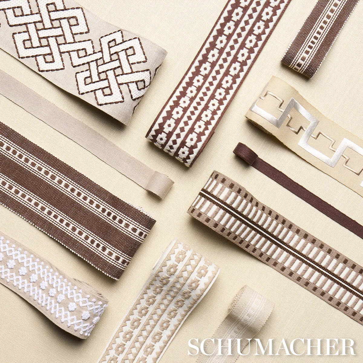 79115 | Lubeck Tape - Brown Schumacher Lubeck Tape trim in Brown (79115)