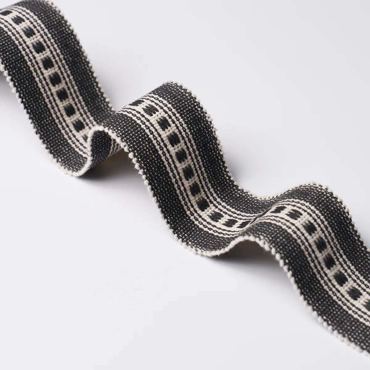 85171 | Lubeck Tape Narrow - Charcoal Schumacher Lubeck Tape Narrow trim in Charcoal (85171)