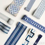 85173 | Lubeck Tape Narrow - Sky Schumacher Lubeck Tape Narrow trim in Sky (85173)