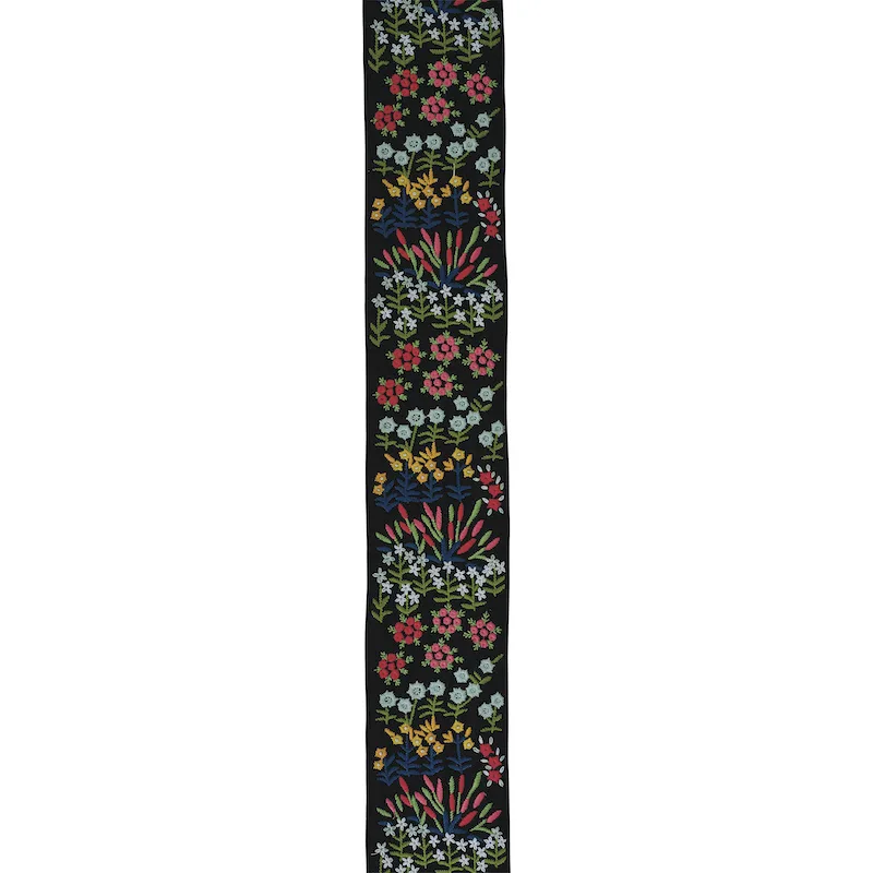 Schumacher Lula Embroidered Tape trim in Black (79312)