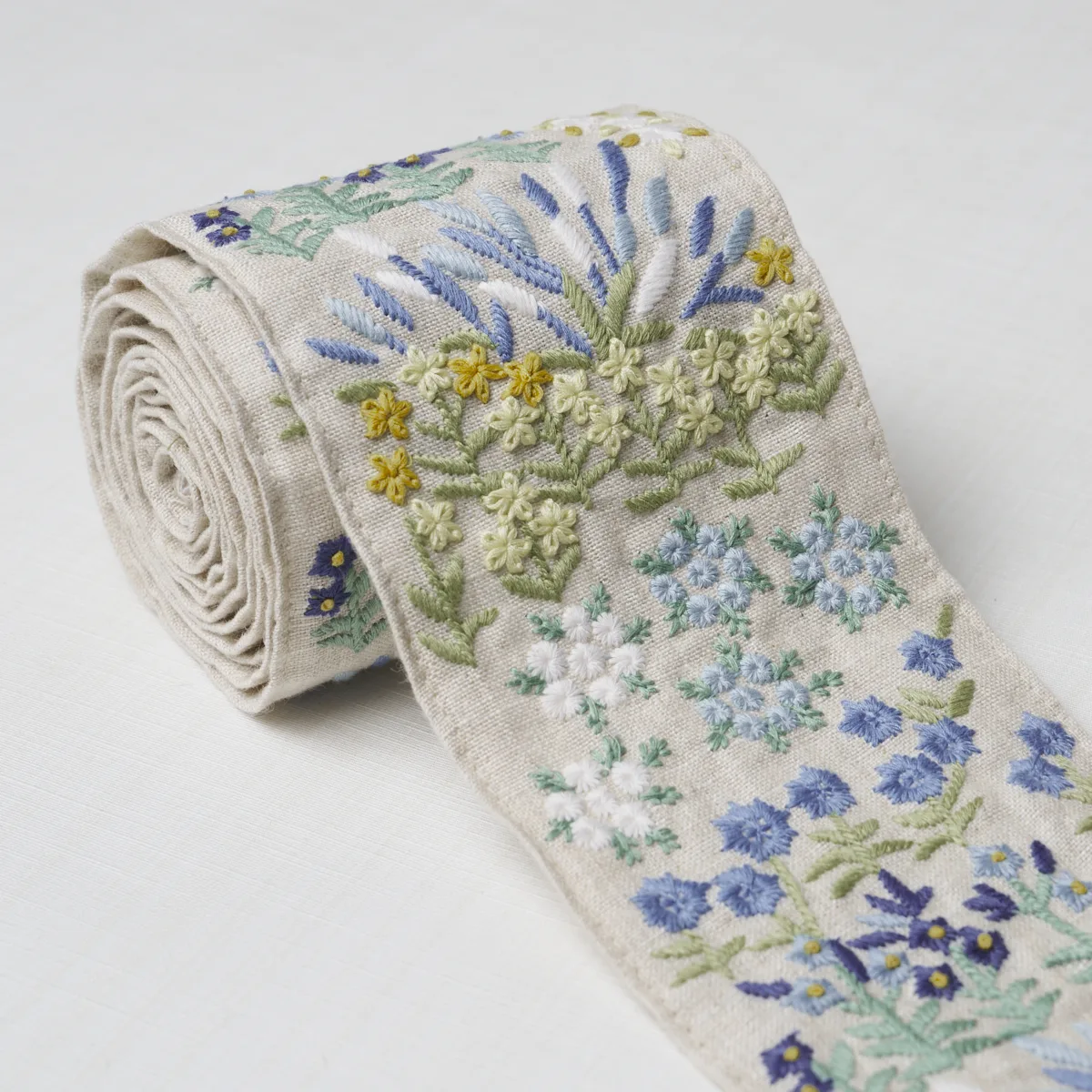 79313 | Lula Embroidered Tape - Blue Schumacher Lula Embroidered Tape trim in Blue (79313)