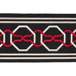 Schumacher Malmaison Tape trim in Noir / Ruby (66154)