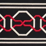 Schumacher Malmaison Tape trim in Noir / Ruby (66154)