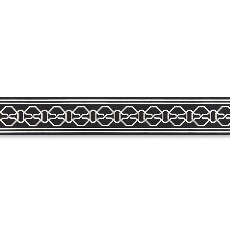 Schumacher Malmaison Tape trim in Noir / Swan (66153)