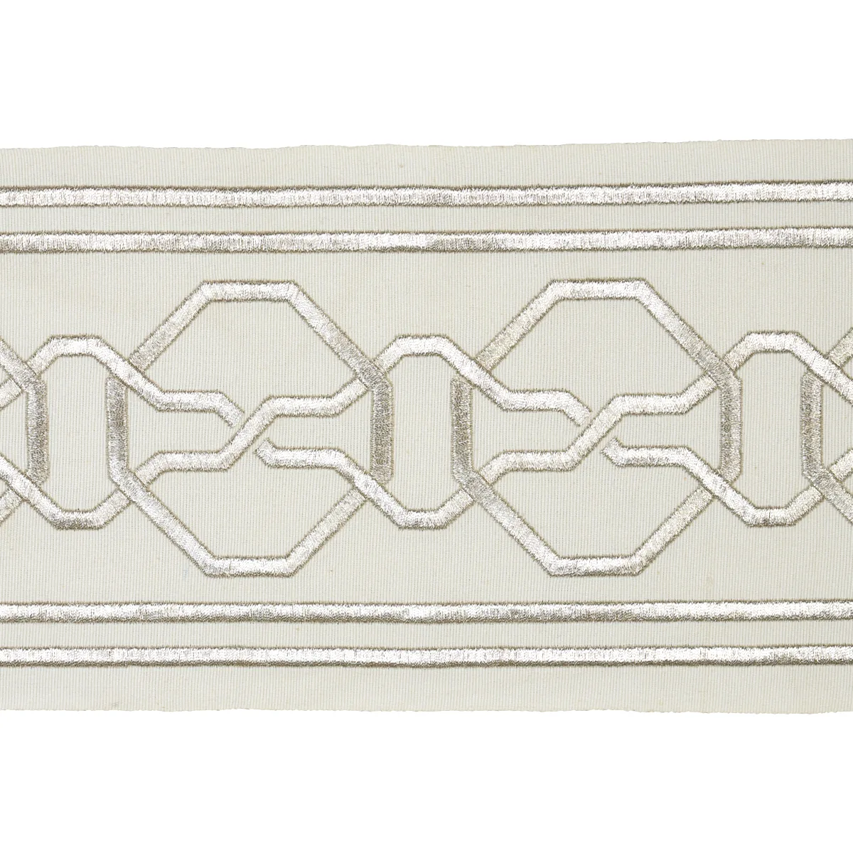 Schumacher Malmaison Tape trim in Silver (66156)
