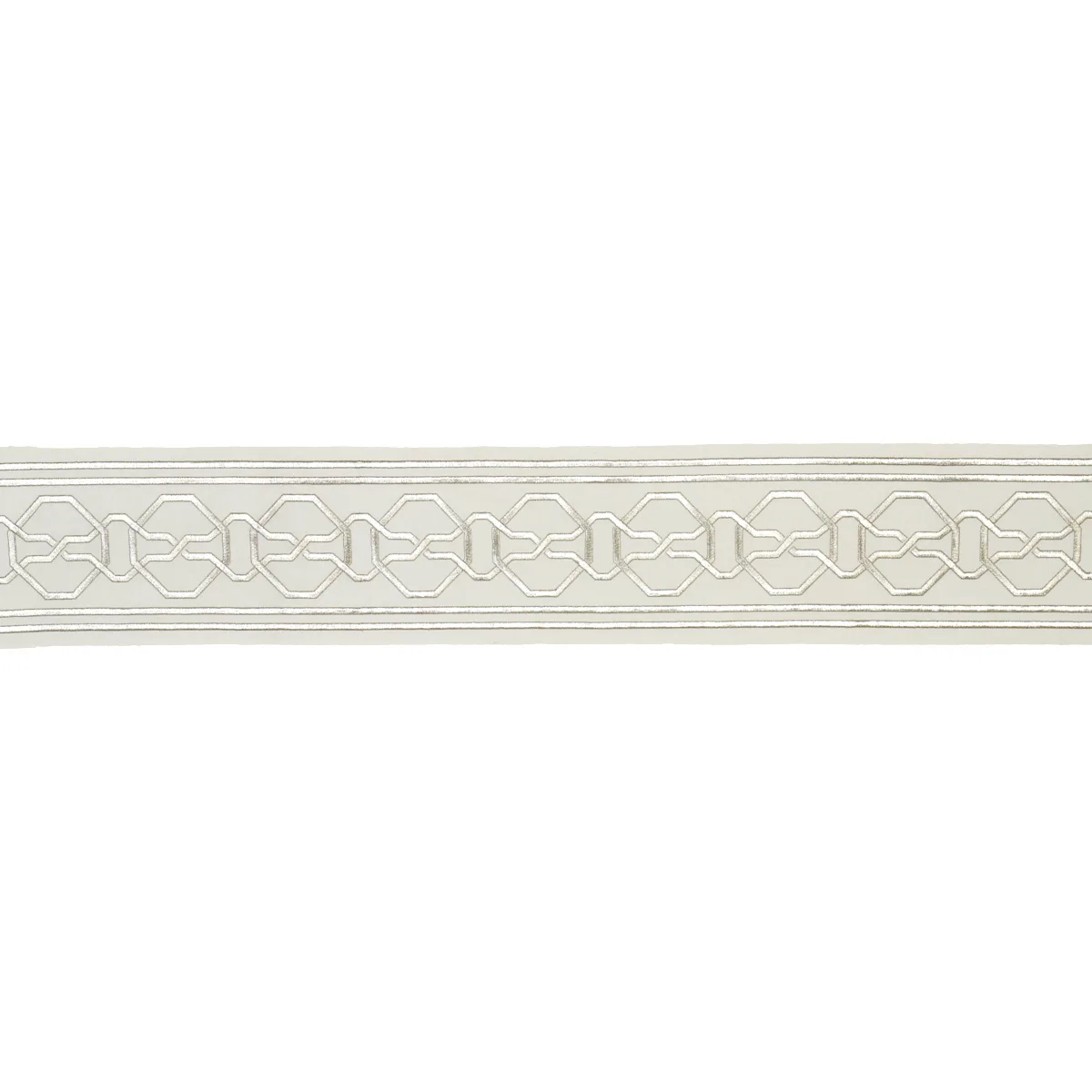 Schumacher Malmaison Tape trim in Silver (66156)