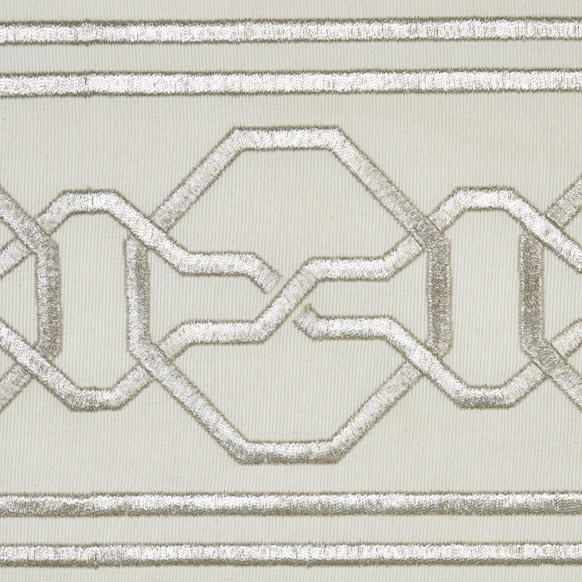 66156 | Malmaison Tape - Silver Schumacher Malmaison Tape trim in Silver (66156)