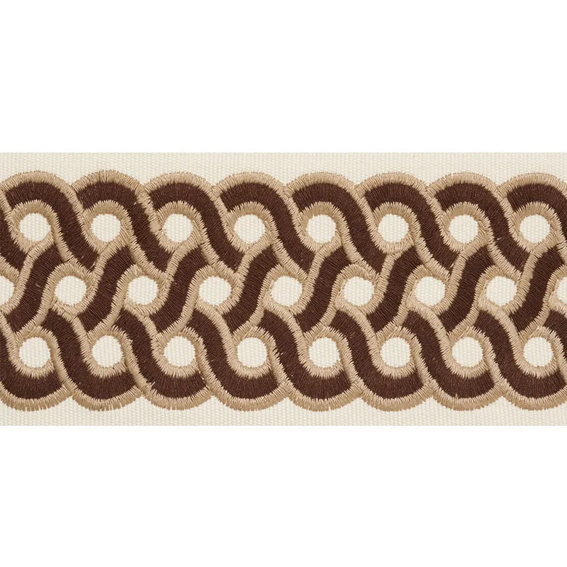 Schumacher Mandeville Tape trim in Chestnut (77151)