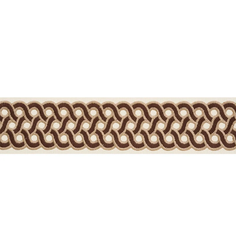 Schumacher Mandeville Tape trim in Chestnut (77151)