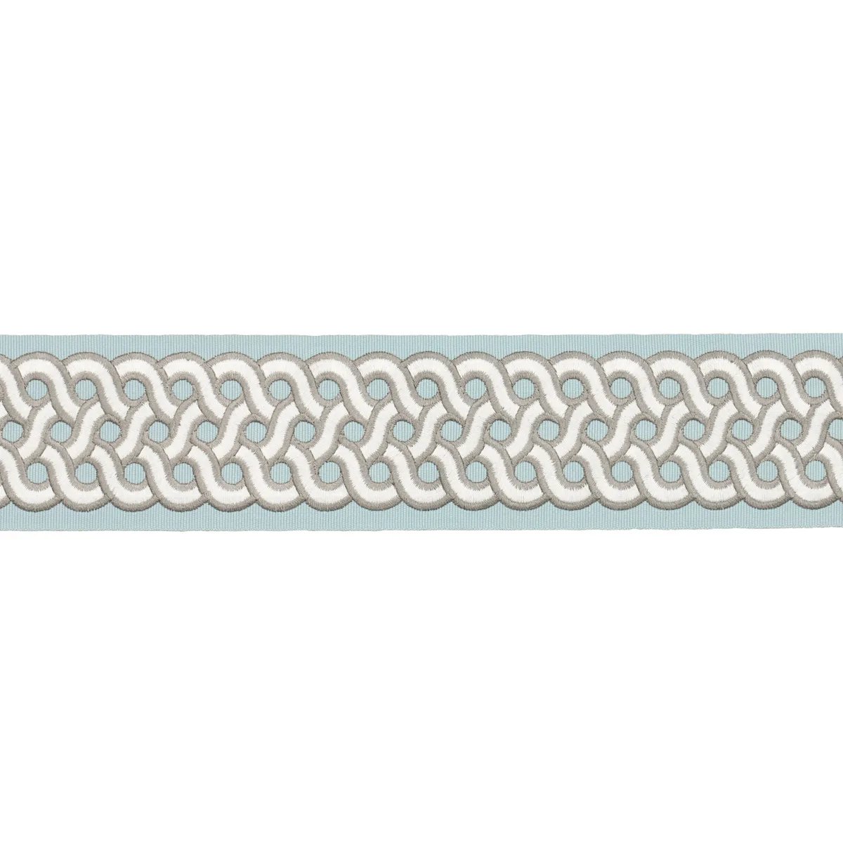 Schumacher Mandeville Tape trim in Sky (77154)