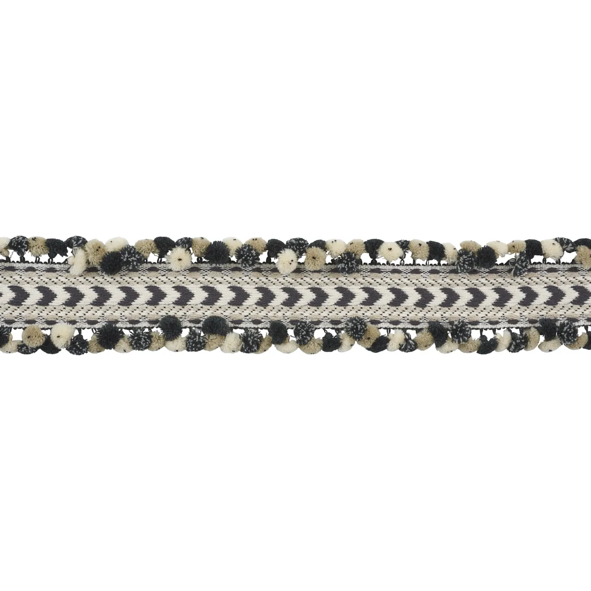 Schumacher Maracana Pom Tape trim in Black (75652)