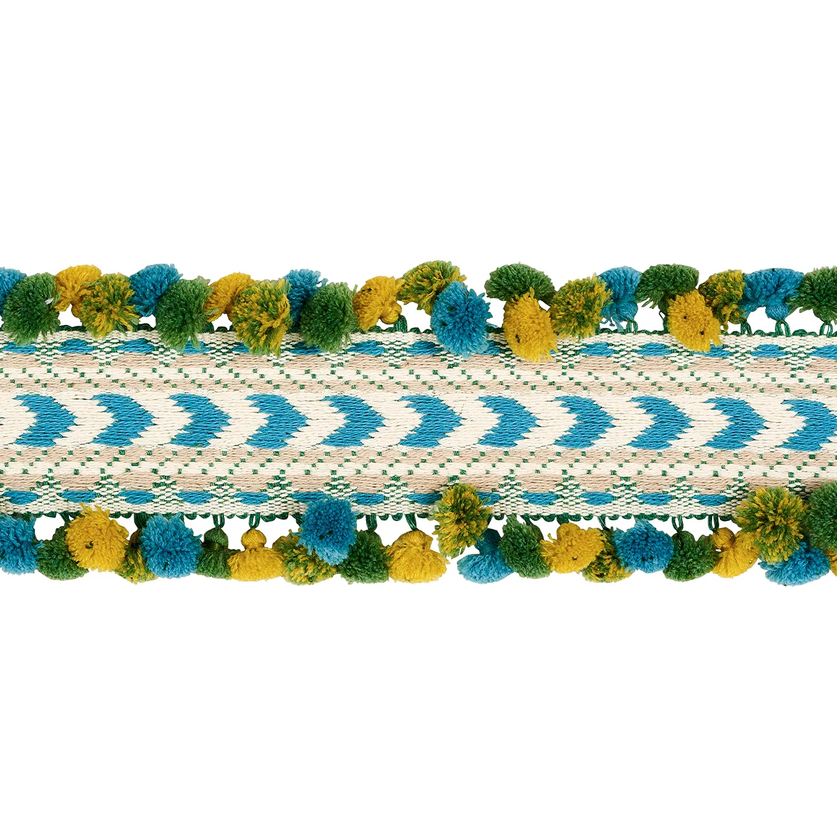 Schumacher Maracana Pom Tape trim in Blue (75655)