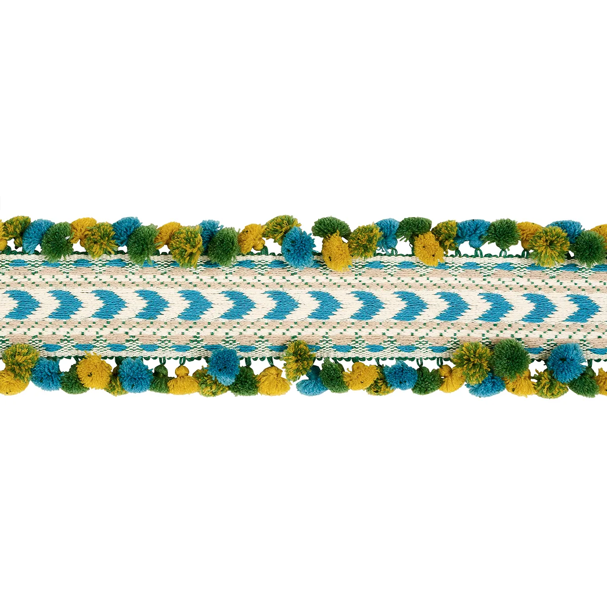 Schumacher Maracana Pom Tape trim in Blue (75655)