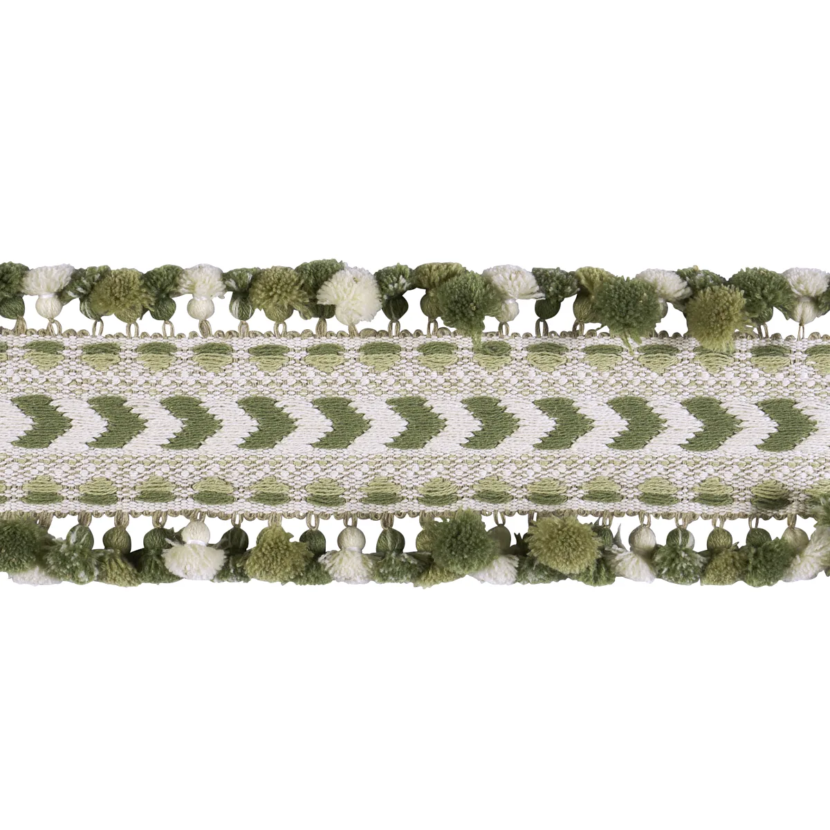 Schumacher Maracana Pom Tape trim in Green (75656)