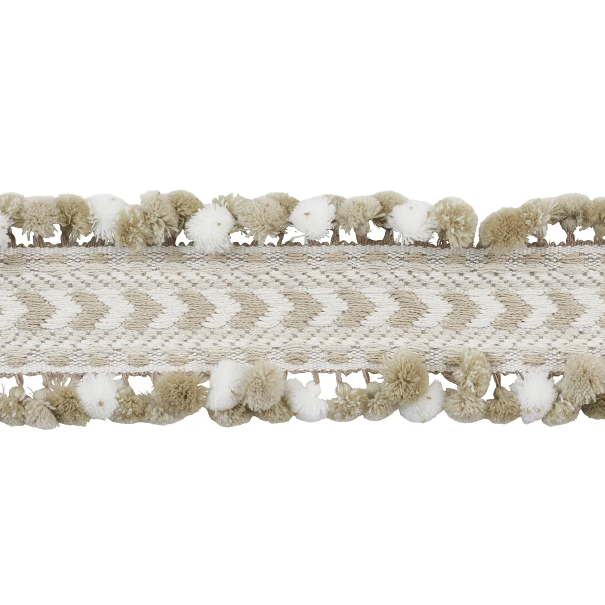 Schumacher Maracana Pom Tape trim in Linen (75650)