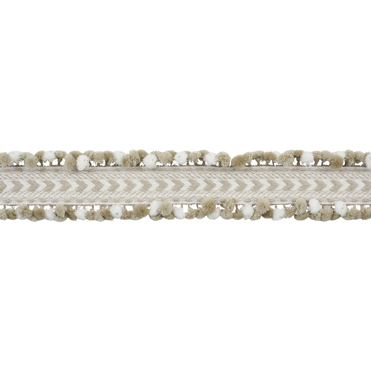 Schumacher Maracana Pom Tape trim in Linen (75650)