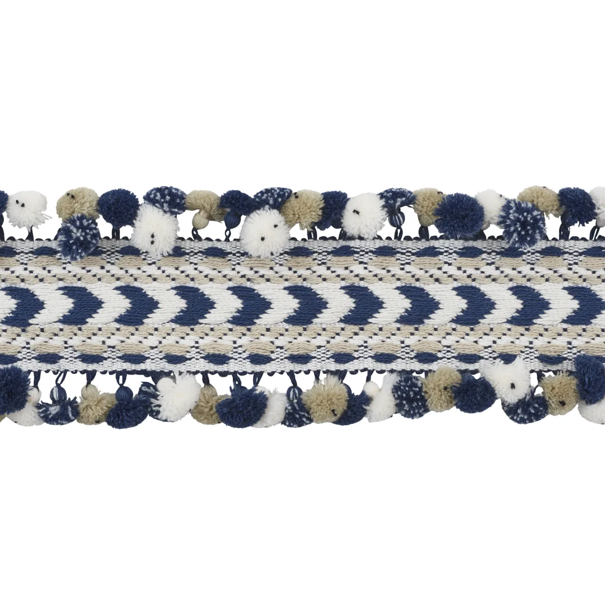 Schumacher Maracana Pom Tape trim in Navy (75653)