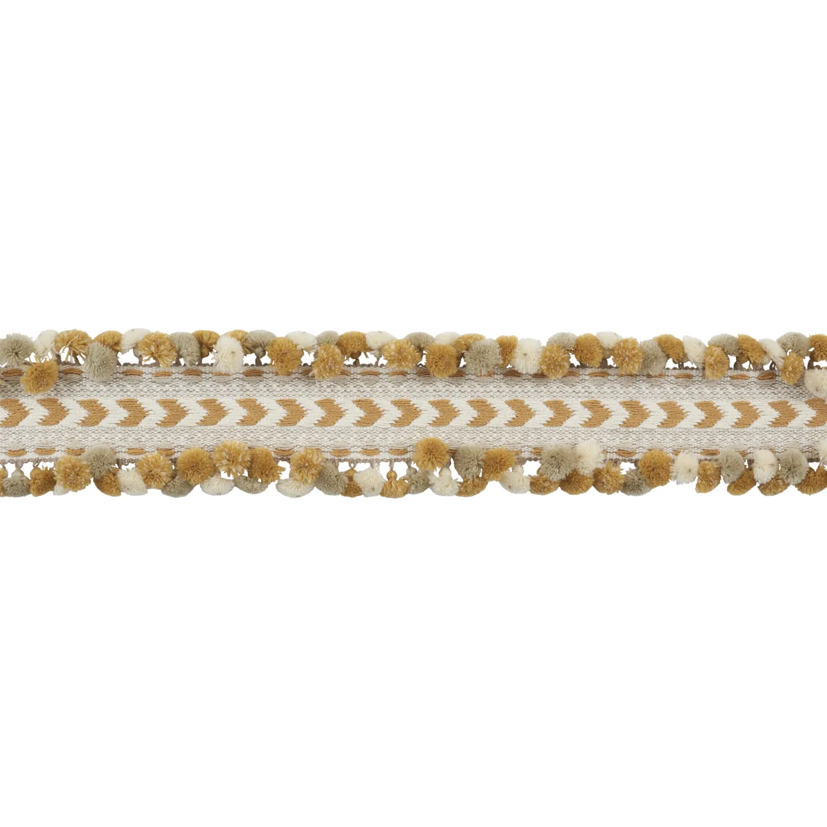Schumacher Maracana Pom Tape trim in Ochre (75651)