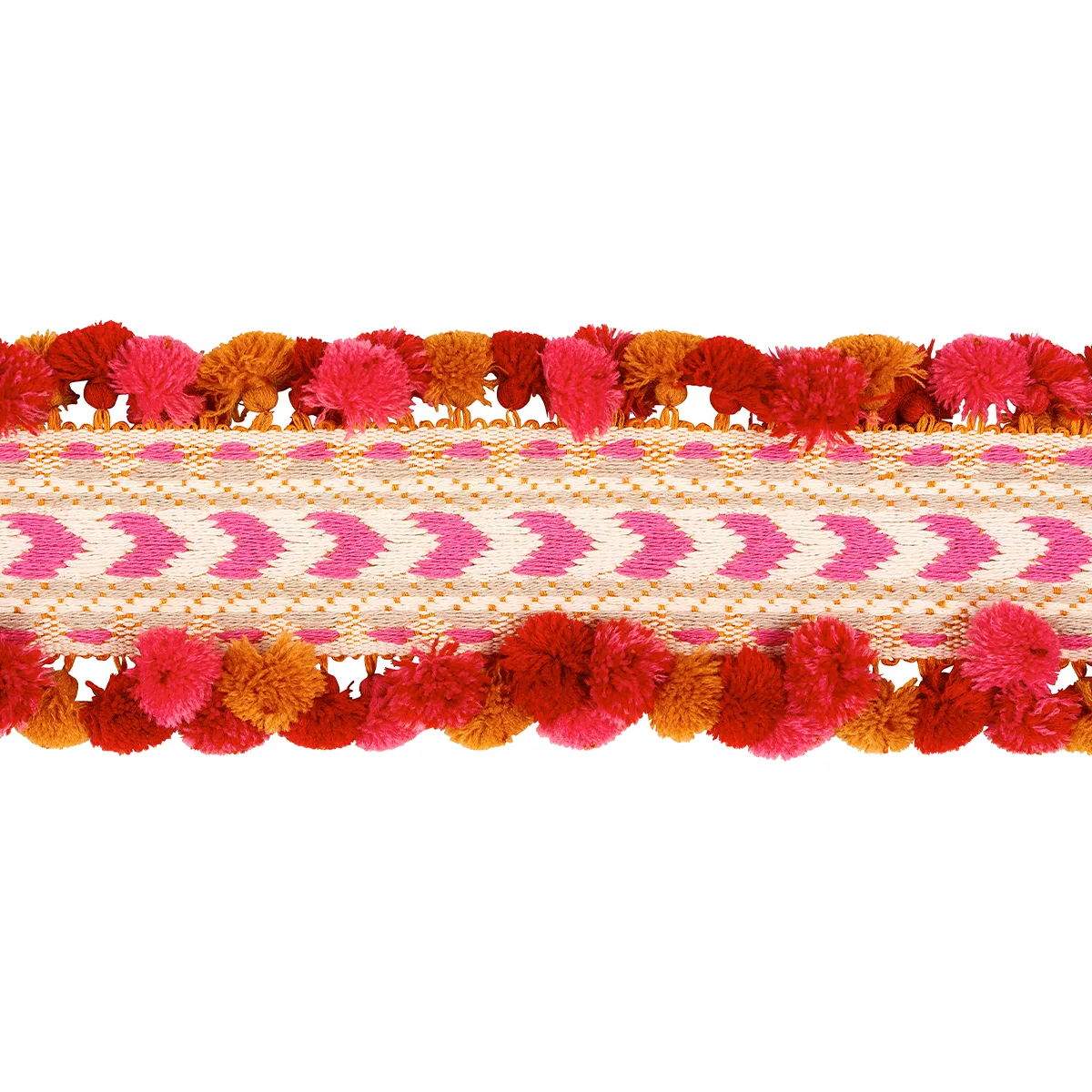 Schumacher Maracana Pom Tape trim in Pink (75654)