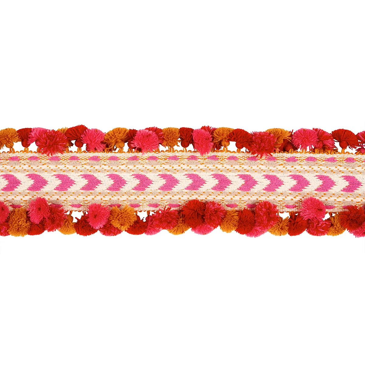 Schumacher Maracana Pom Tape trim in Pink (75654)