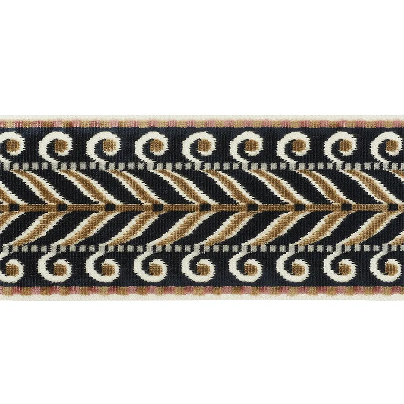 Schumacher Marion Velvet Tape trim in Black (77621)