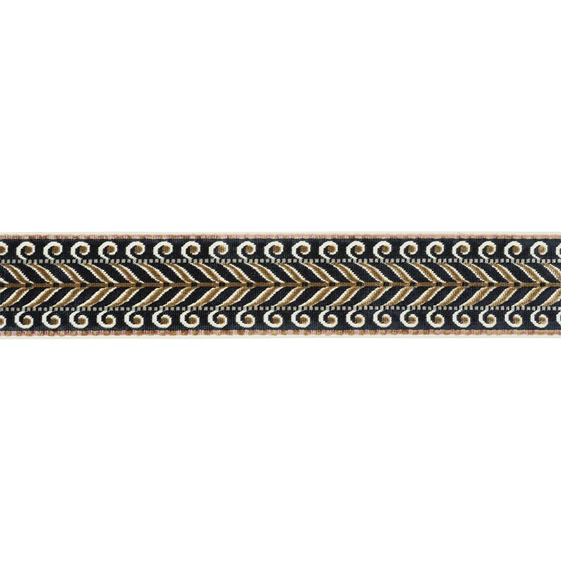 Schumacher Marion Velvet Tape trim in Black (77621)