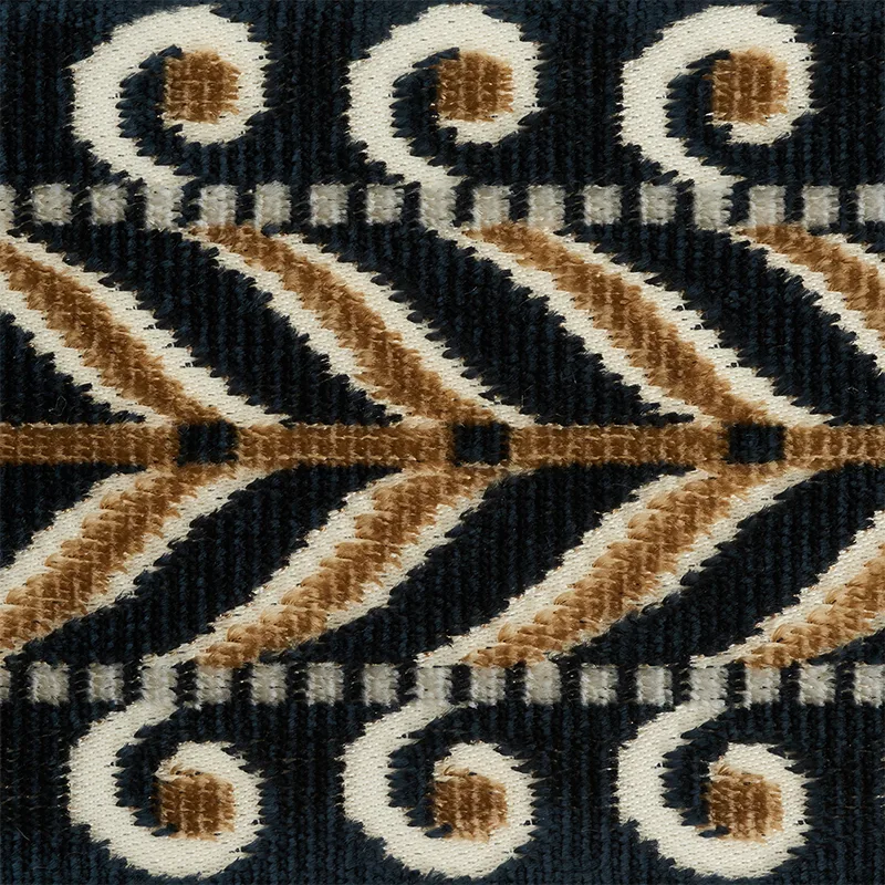 77621 | Marion Velvet Tape - Black Schumacher Marion Velvet Tape trim in Black (77621)