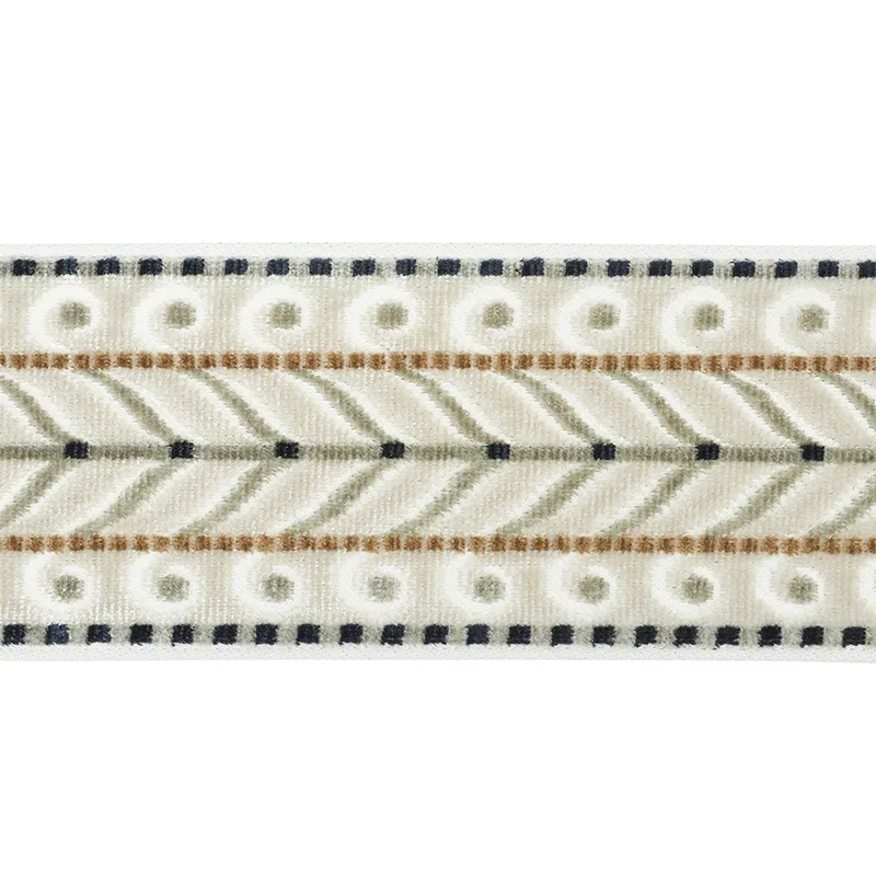Schumacher Marion Velvet Tape trim in Ivory (77620)