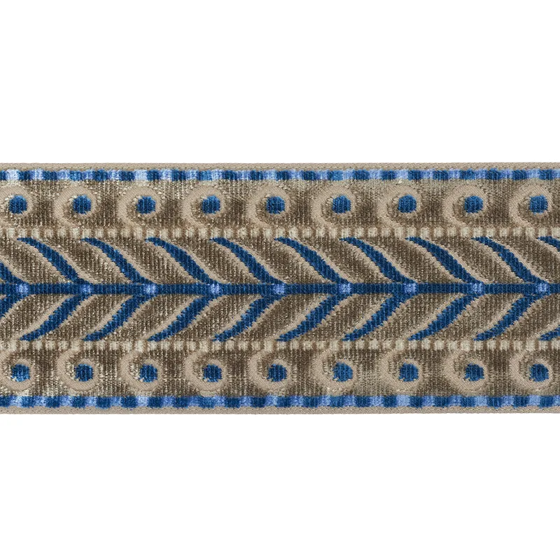 Schumacher Marion Velvet Tape trim in Taupe (77622)