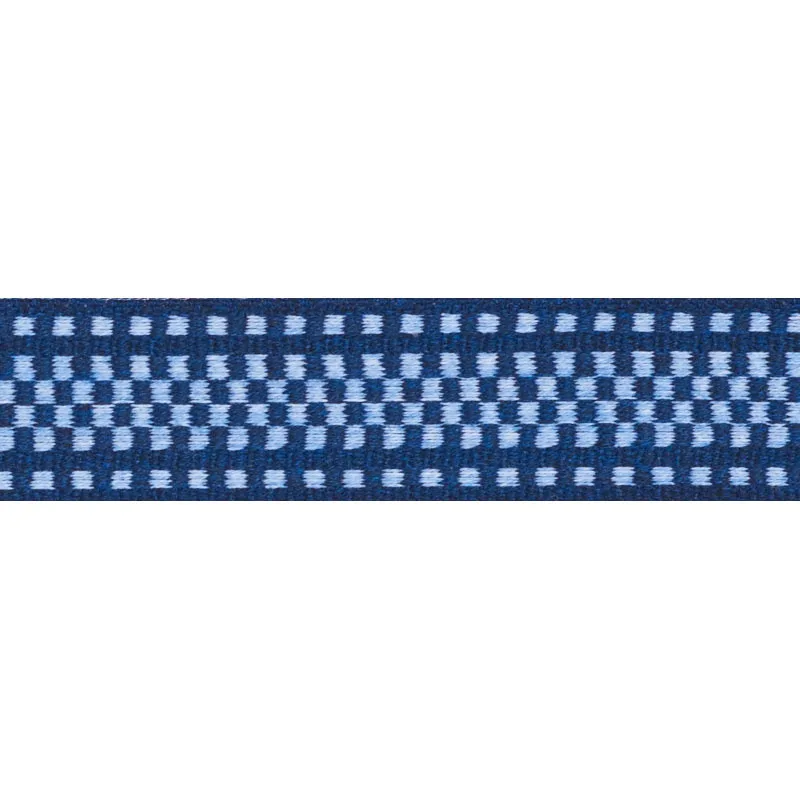 Schumacher Marta Tape Indoor/ Outdoor trim in Chambray & Navy (73652)
