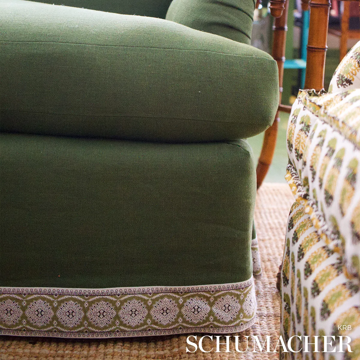 84332 | Maximilian Tape - Green Schumacher Maximilian Tape trim in Green (84332)