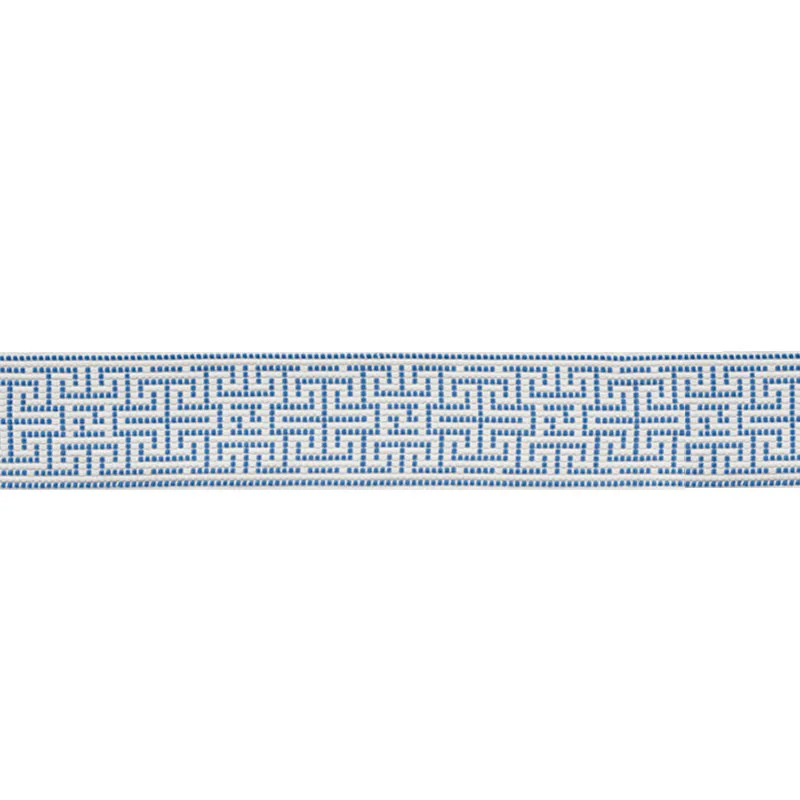 Schumacher Maze Tape Indoor/Outdoor trim in Blue (75950)