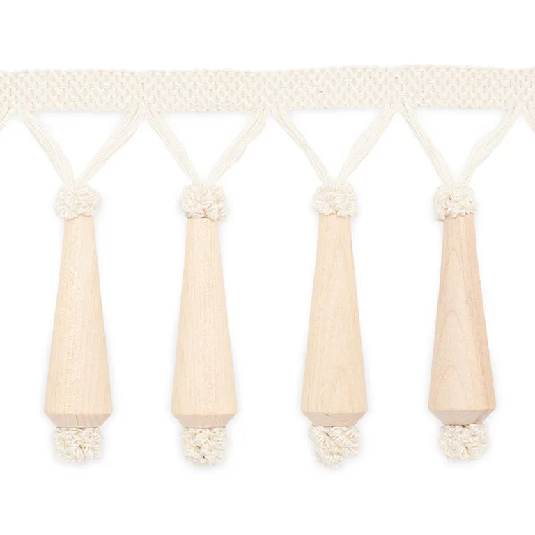 Schumacher Melrose Molded Fringe trim in Natural (MF4001-1)