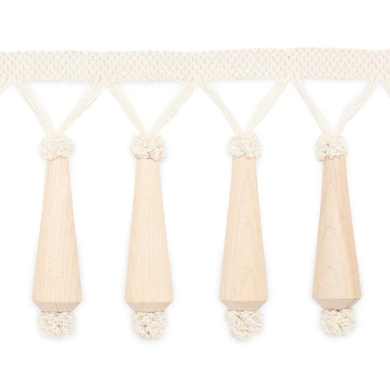 Schumacher Melrose Molded Fringe trim in Natural (MF4001-1)