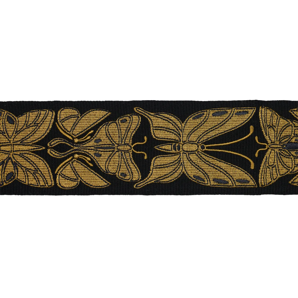 Schumacher Metamorphosis Tape trim in Noir & Gold (84380)
