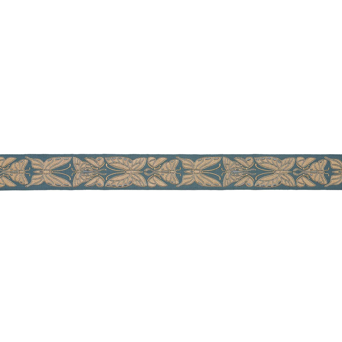 Schumacher Metamorphosis Tape trim in Teal & Gold (84382)