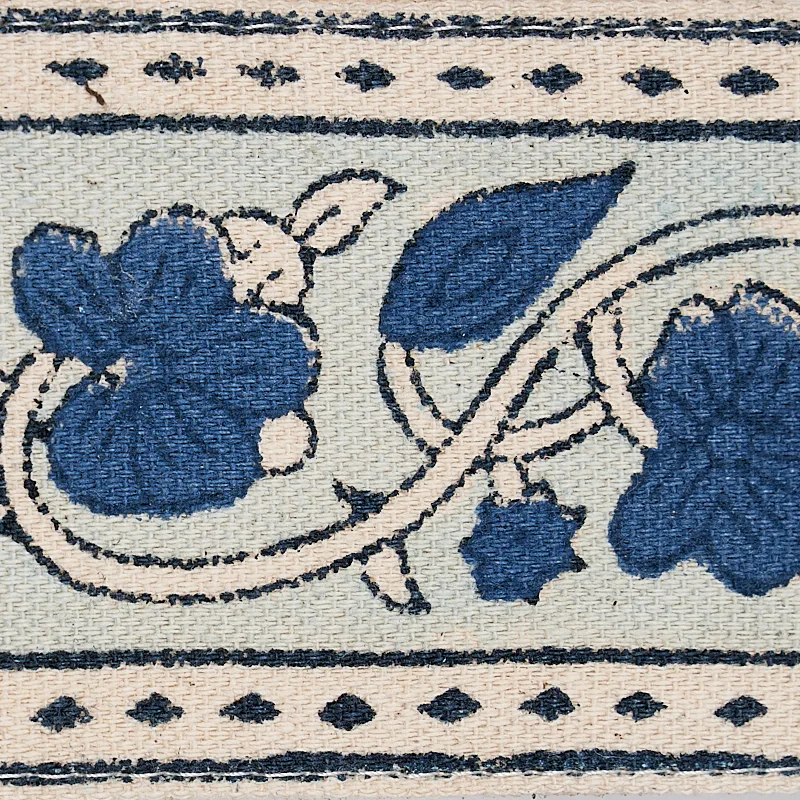 Schumacher Mila Hand Block Print Tape trim in Blue (78591)