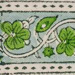 78592 | Mila Hand Block Print Tape - Green Schumacher Mila Hand Block Print Tape trim in Green (78592)