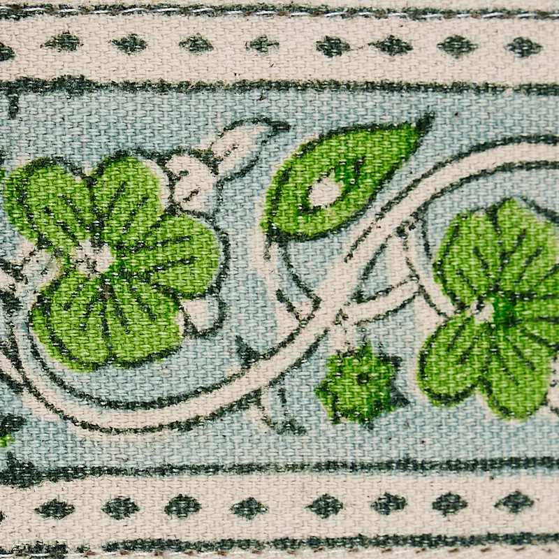 78592 | Mila Hand Block Print Tape - Green Schumacher Mila Hand Block Print Tape trim in Green (78592)