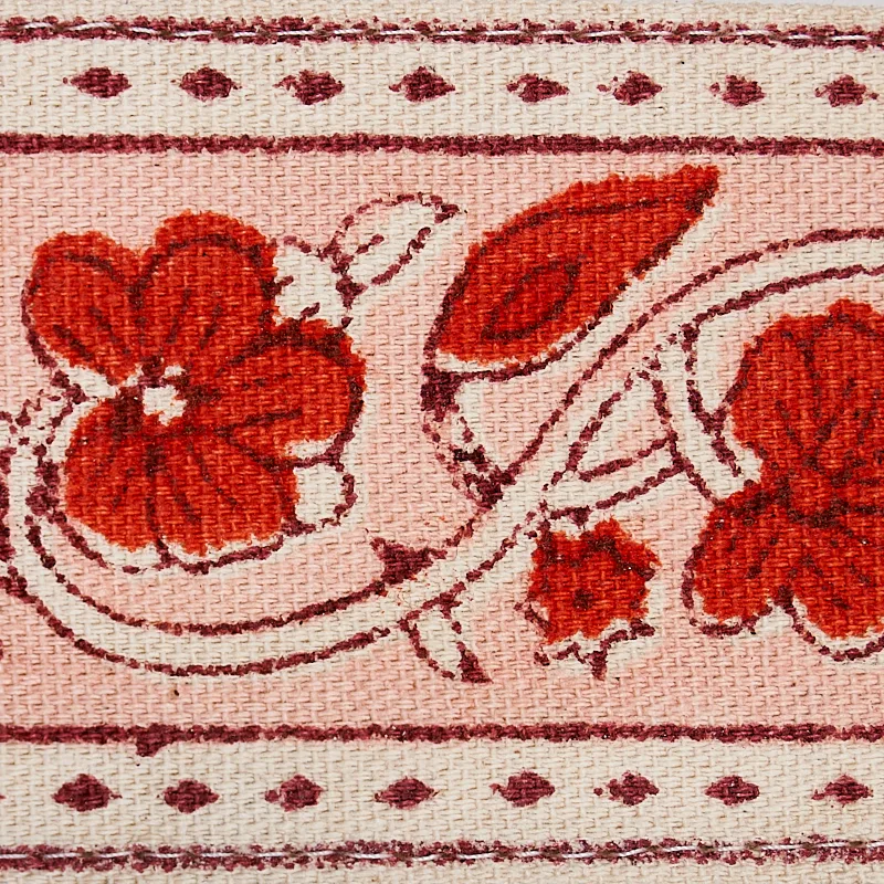 78590 | Mila Hand Block Print Tape - Red Schumacher Mila Hand Block Print Tape trim in Red (78590)