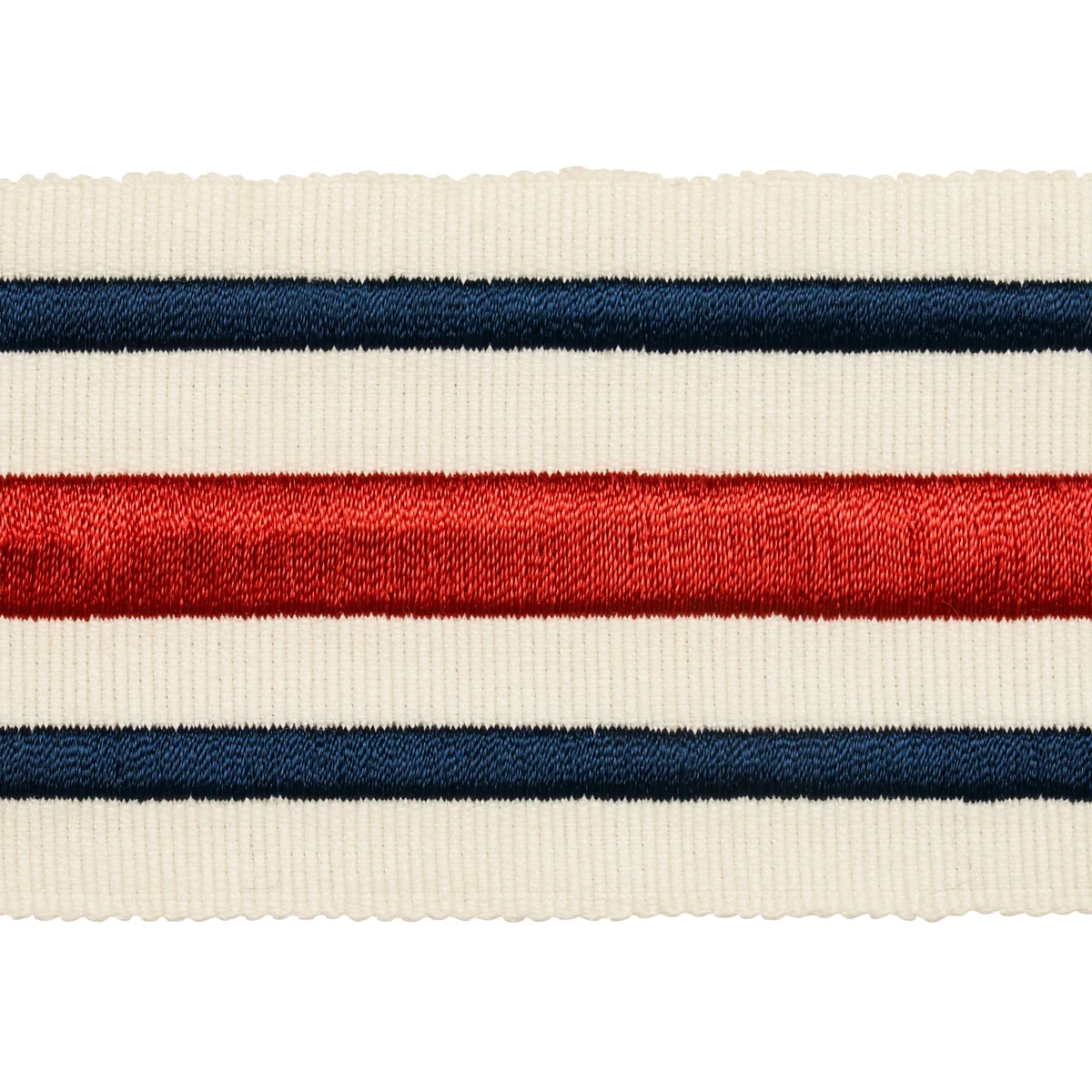 70782 | Military Stripe Tape - Red & Navy Schumacher Military Stripe Tape trim in Red & Navy (70782)