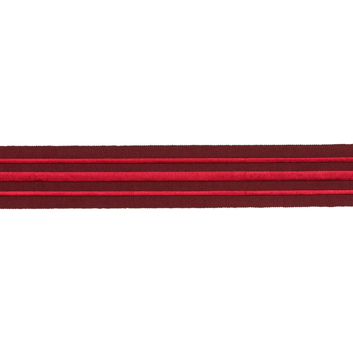 Schumacher Military Stripe  Tape trim in Red on Burgundy (70781)