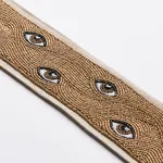 Schumacher Mind'S Eye Beaded Tape trim in Brown & Gold (83620)