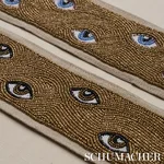 Schumacher Mind'S Eye Beaded Tape trim in Brown & Gold (83620)